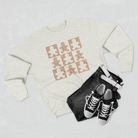 Gingerbread Checkerboard - Unisex Crewneck Sweatshirt