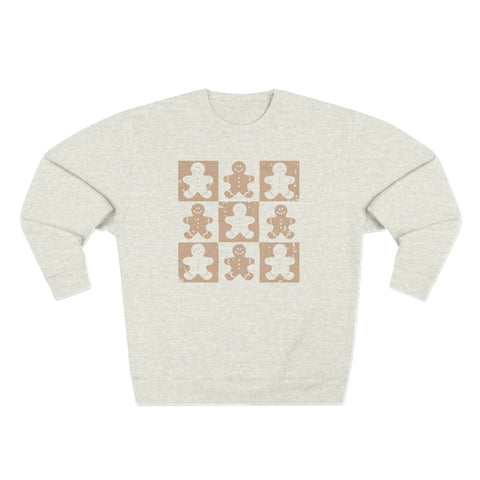 Gingerbread Checkerboard - Unisex Crewneck Sweatshirt