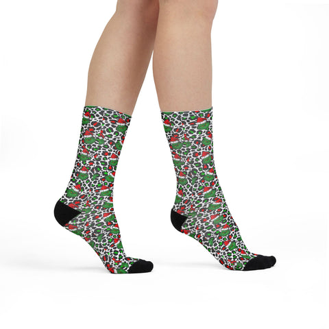 Grinch Leopard Print (Crew Socks)