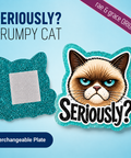 Seriously? Grumpy Cat - Badge Reel - rae & grace - Interchangeable Plate Only