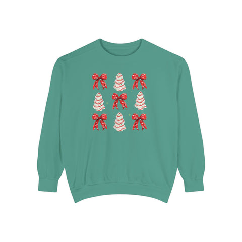 Tree Cakes & Bows - Garment-Dyed Sweatshirt