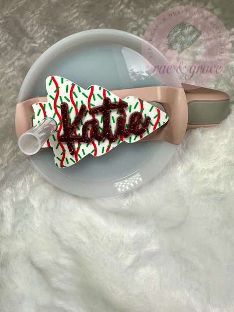 Christmas Tree Cake (Name) Tumbler Tag