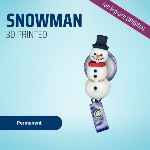 Snowman - 3D Printed Badge Reel