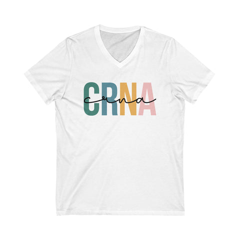 Colorful CRNA V-Neck T-Shirt