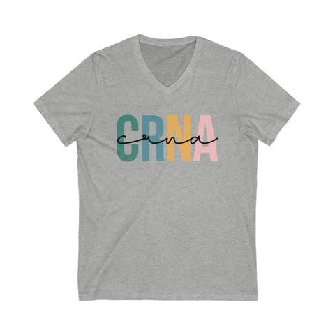 Colorful CRNA V-Neck T-Shirt