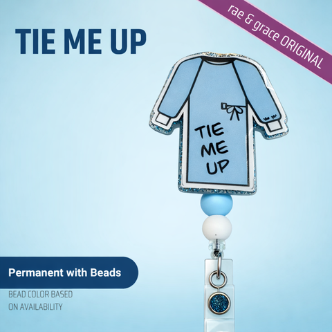 Tie me Up - Badge Reel - rae & grace - Permanent/Beads