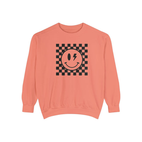 [Retro] Smiley  - Garment-Dyed Sweatshirt