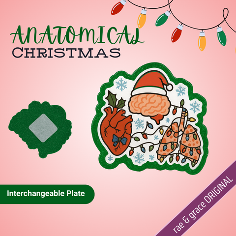Anatomical Christmas - Badge Reel - rae & grace - Interchangeable Plate Only