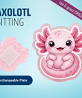 Axolotl Sitting - Badge Reel - rae & grace - Interchangeable Plate Only