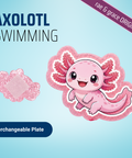 Axolotl Swimming - Badge Reel - rae & grace - Interchangeable Plate Only