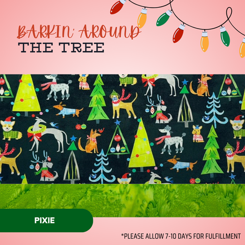 Barkin’ Around The Tree - Scrub Cap - rae & grace - Pixie - Made to order Please allow 7-10 days for fulfillment.