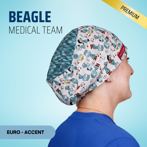 Beagle Medical Team - Scrub Cap - rae & grace - Euro - Accent Top