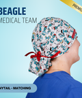 Beagle Medical Team - Scrub Cap - rae & grace - Ponytail - Matching Top