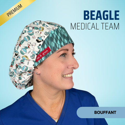Beagle Medical Team - Scrub Cap - rae & grace - Bouffant