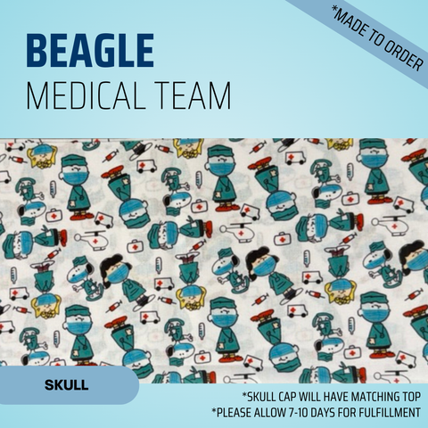 Beagle Medical Team - Scrub Cap - rae & grace - Skull Cap - *Made to order