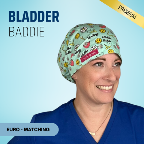 Bladder Baddie - Scrub Cap - rae & grace - Euro - Matching Top