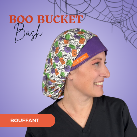 Boo Bucket Bash - Scrub Cap - rae & grace - Bouffant