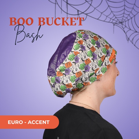 Boo Bucket Bash - Scrub Cap - rae & grace - Euro - Accent Top