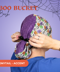 Boo Bucket Bash - Scrub Cap - rae & grace - Ponytail - Accent Top