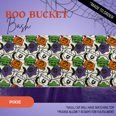 Boo Bucket Bash - Scrub Cap - rae & grace - Pixie - *Made to order