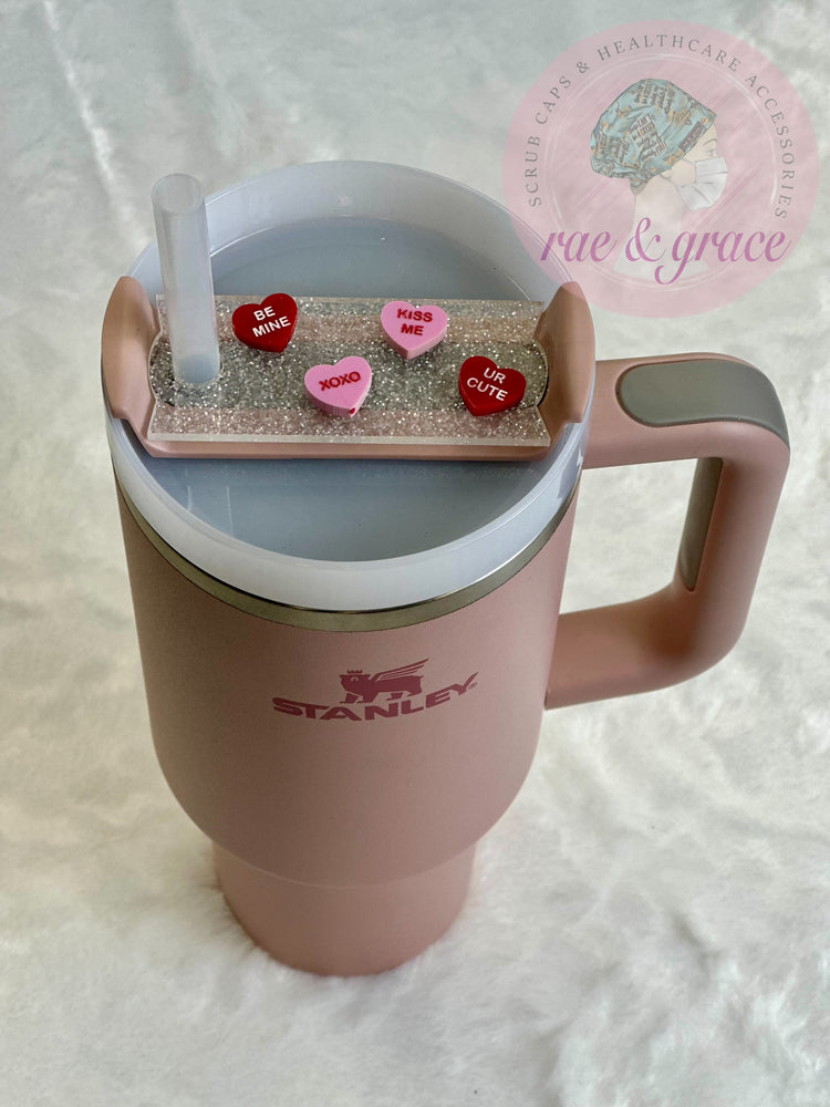 Scattered Candy Heart - Tumbler Tag