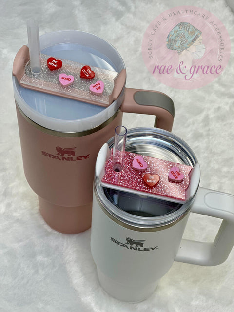 Scattered Candy Heart - Tumbler Tag