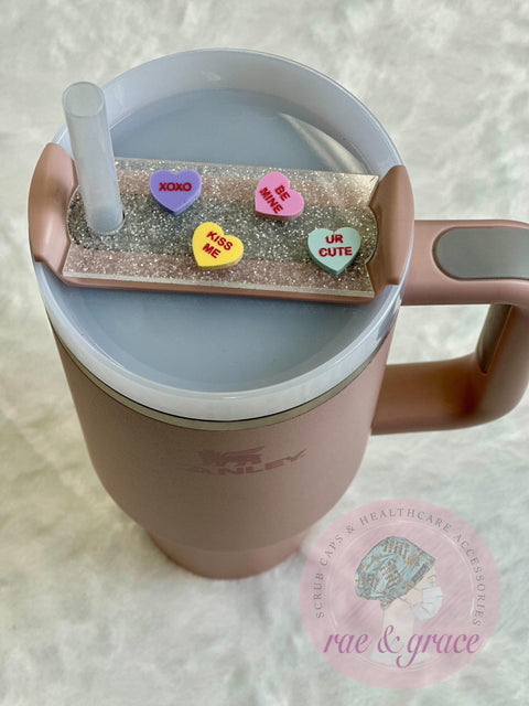 Scattered Candy Heart - Tumbler Tag