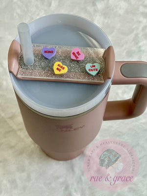 Scattered Candy Heart - Tumbler Tag