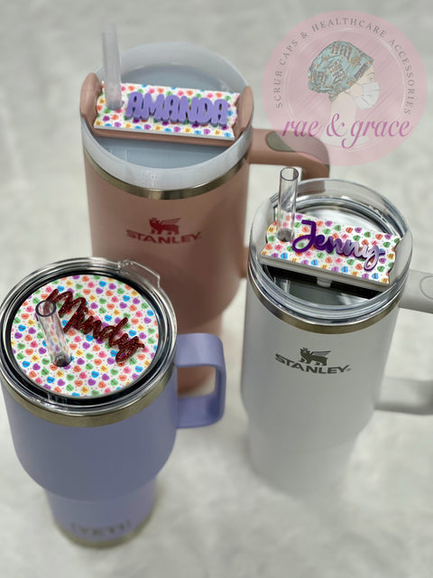 Candy Heart Printed Personalized (Name) - Tumbler Tag - rae & grace