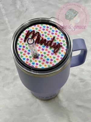 Candy Heart Printed Personalized (Name) - Tumbler Tag