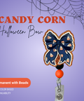 Candy Corn Halloween Bow - Badge Reel - rae & grace - Permanent/Beads