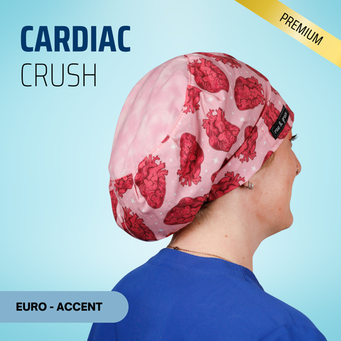 Cardiac Crush - Scrub Cap - rae & grace - Euro - Accent Top