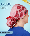 Cardiac Crush - Scrub Cap - rae & grace - Ponytail - Accent Top