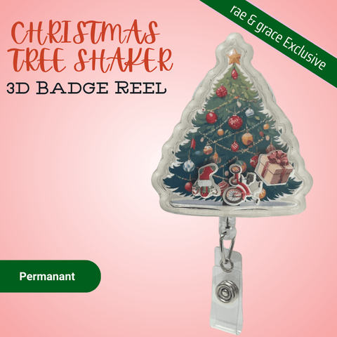 Christmas Tree Shaker - 3D Badge Reel