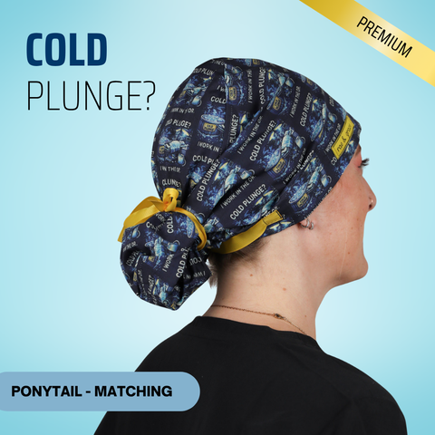 Cold Plunge - Scrub Cap - rae & grace - Ponytail - Matching Top