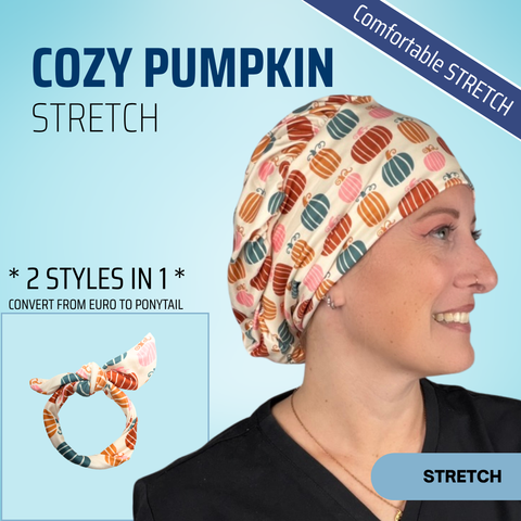Cozy Pumpkin Patch - Scrub Cap - rae & grace - Stretch