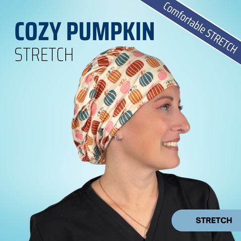 Cozy Pumpkin Patch - Scrub Cap - rae & grace - Skull Cap - *Made to order