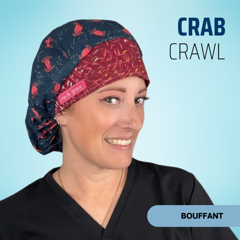 Crab Crawl - Scrub Cap - rae & grace - Bouffant