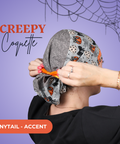 Creepy Coquette - Scrub Cap - rae & grace - Ponytail - Accent Top