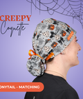 Creepy Coquette - Scrub Cap - rae & grace - Ponytail - Matching Top