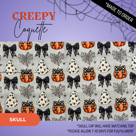 Creepy Coquette - Scrub Cap - rae & grace - Skull Cap - *Made to order