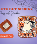 Cute But Spooky - Ghost with Pumpkin - Badge Reel - rae & grace - Interchangeable Plate Only