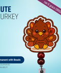 Cute Turkey - Badge Reel - rae & grace - Permanent/Beads