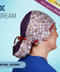 Dc Dream - Scrub Cap - rae & grace - Ponytail - Accent Top