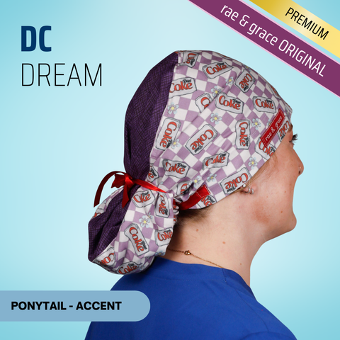 Dc Dream - Scrub Cap - rae & grace - Ponytail - Accent Top