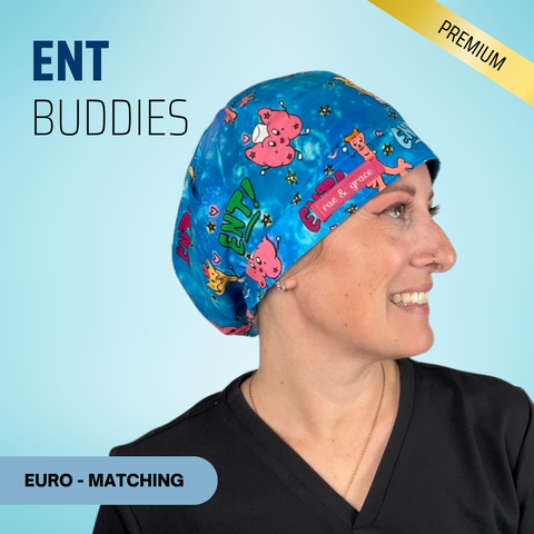 ENT Buddies - Scrub Cap - rae & grace - Euro - Matching Top