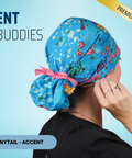 ENT Buddies - Scrub Cap - rae & grace - Ponytail - Accent Top