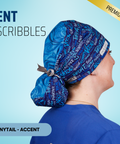 Ent Scribbles - Scrub Cap - rae & grace - Ponytail - Accent Top