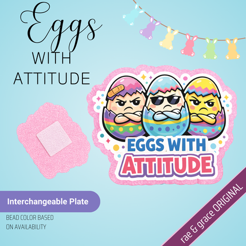 Eggs with Attitude - Badge Reel - rae & grace - Interchangeable Plate Only