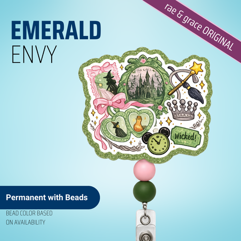 Emerald Envy - Badge Reel - rae & grace - Permanent/Beads